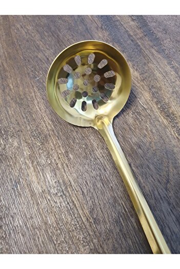 LOVYCO Gold Paslanmaz Çelik Kepçe -Kevgir - Kaşık - Sos Kaşığı-Makarna Kaşığı 26 Cm 1 Adet