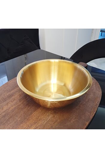 LOVYCO Gold Paslanmaz Çelik Karıştırma Ve Salata Kasesi 22 Cm 2 Litre Çırpma Yoğurma Hamur Saklama Kasesi