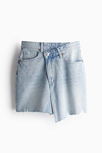 H&M Wrapover-waist denim skirt