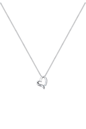 ELLI Dámský náhrdelník s přívěskem ve tvaru srdce s diamantem (0,015 ct.) ze sterlingového stříbra 925