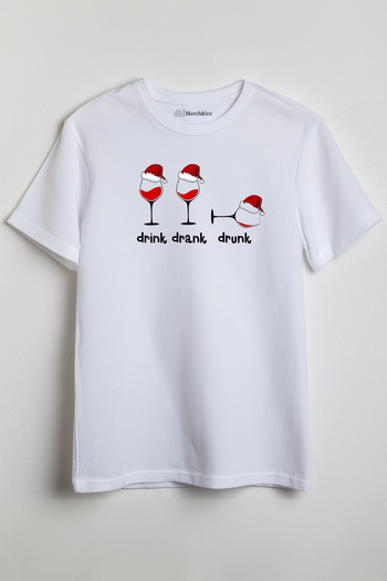 SM Satranç Medya Drink Drank Drunk Wine Christmas Unisex T-Shirt