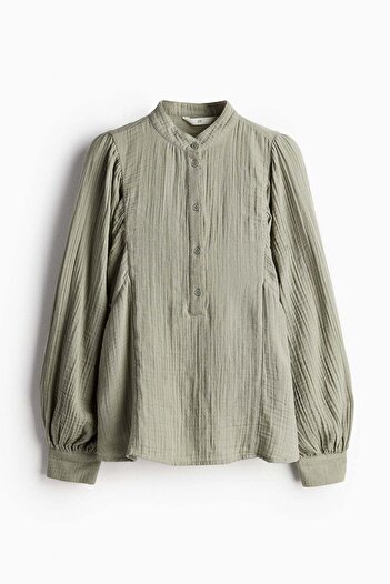 H&M Batwing-sleeved muslin blouse