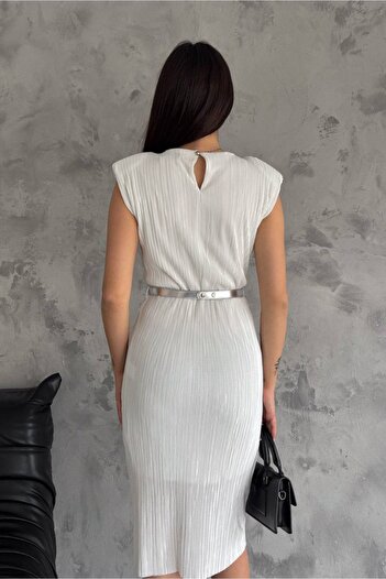 zeynep zehra Kadın Giyim Abiye Moda Piliseli Kumaş Kısa Elbise 3083
