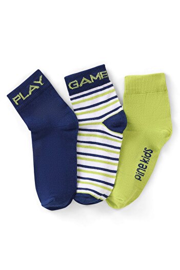 Pine kids Spandex Ankle Length Stripes Design Socks Pack of 3 - Multicolour