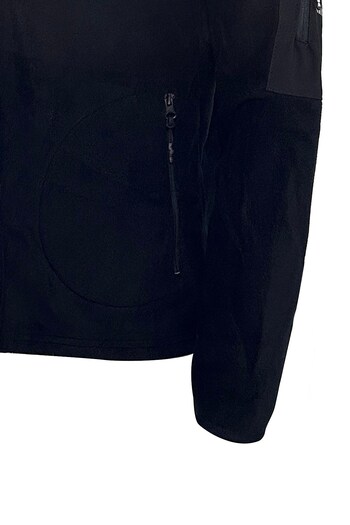 Shinzone Erkek Regular Fit Fermuarlı Cepli Battal Büyük Beden Polar Siyah Sweatshirt