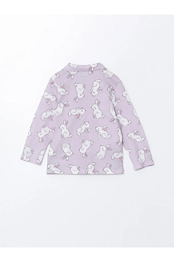 LC Waikiki LCW baby Lila Gömlek Yaka Kız Bebek Pijama Takımı