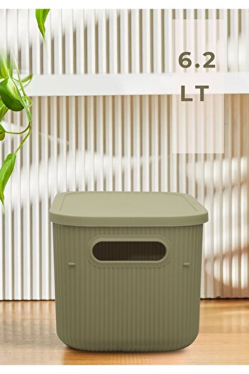 HOMİNG Green Color Homing Soft 6.2Lt Organizer Box with Lid - Multi-Purpose