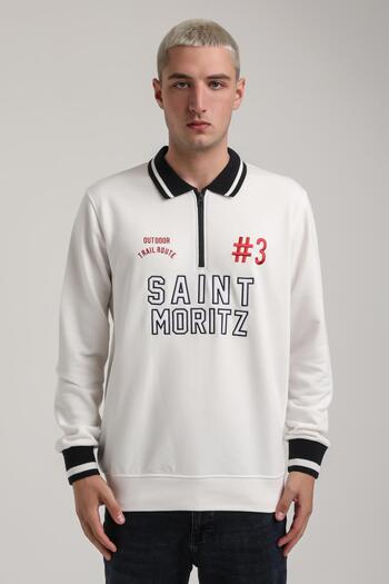NEW WORLD POLO Crew Neck Ecru Slim Fit Sweatshirt 24Fwm60207