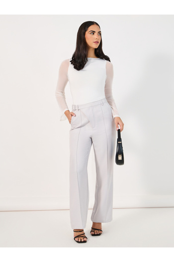 Styli Mesh Insert Bell Sleeves Bodysuit