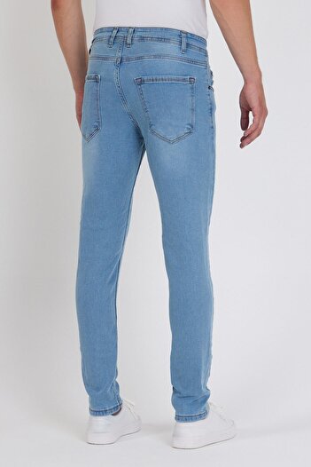Dr Dnm Remix Erkek Jeans Skinny Fit Likralı Açık Buz Mavi Tırnaklı