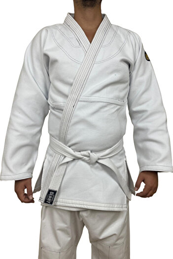 TOP GLORY White Gray Stitched Jiu Jitsu Kimono - Bjj Gi Ju Jitsu Dress