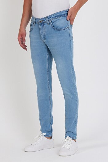 Dr Dnm Remix Erkek Jeans Skinny Fit Likralı Açık Buz Mavi Tırnaklı