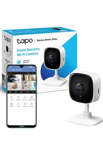 TP-LINK Tapo C100 Mini Indoor Smart CCTV Camera 1080p Two-Way Audio Night Vision SD White