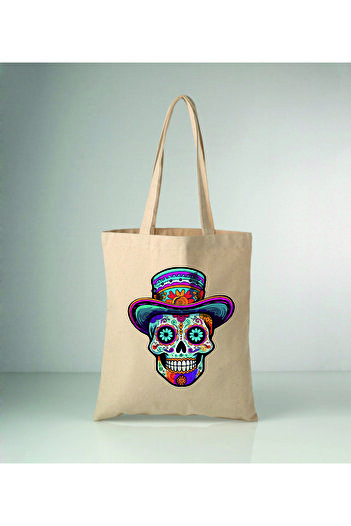 MODA Skull Printed Raw Cloth Shoulder Bag