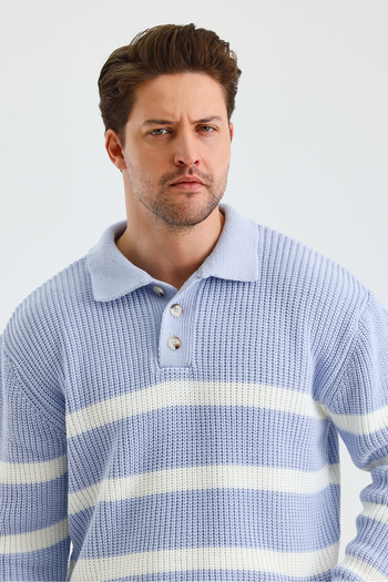 COOL TARZ Erkek Regular Düğmeli Polo Yaka Triko Kazak