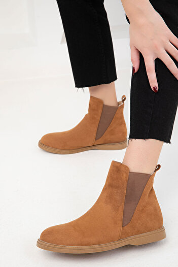 SOHO Tan Suede Γυναικείες Μπότες - 20094 Model Bootie