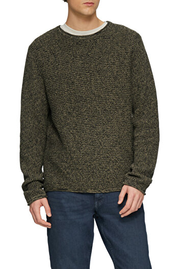 QS by s.Oliver Knitted Sweater with Ribbed Structure