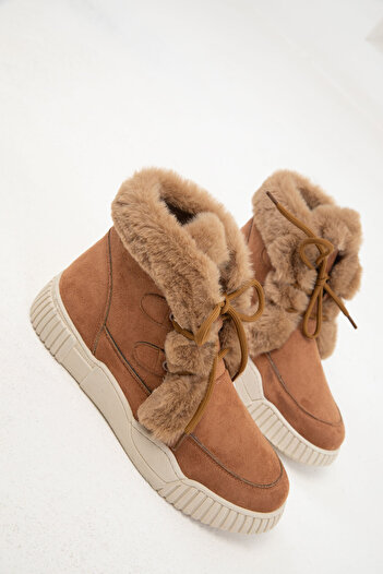 SOHO Tan Suede Γυναικείες Μπότες - 20084 Model Bootie