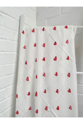 Tinybabyconcept Multi-Purpose Muslin Blanket 80X90Cm Heart Patterned Newborn Swaddle and Baby Kids Blanket