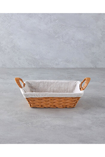 English Home Beige Pastora Plastic Rattan Bread Basket - 34X20X12 cm