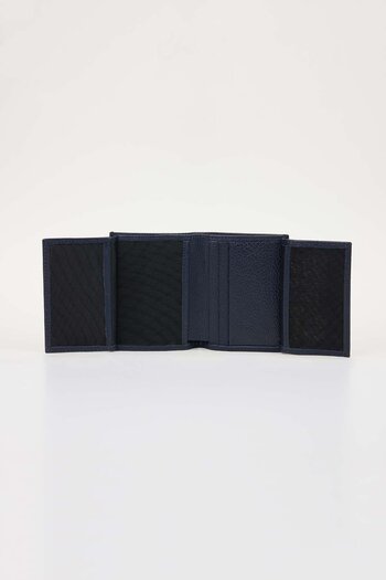 Tudors Genuine Leather Men's Navy Blue Wallet