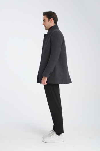 Frappoli Men's Stamp Coat - Stand Collar, Thick and Shawl Collar, Standard Fit