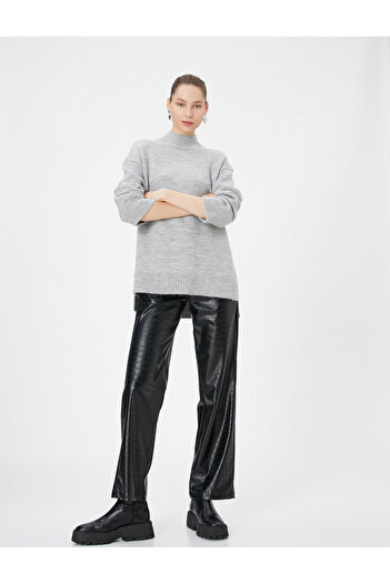 Koton Knitwear Tunic Necklace Soft Textured Asymmetrical Cut