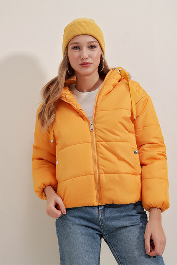 Bigdart 5117 Hooded Puffer Jacket - Yellow