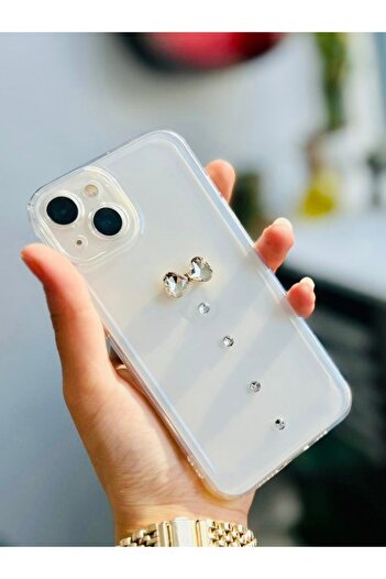 Go Aksesuar Flexible Silicone Case with 3D Toy and Stone Design Compatible with iPhone 13 and 14