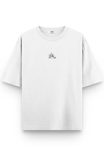 Overoz Μπλουζάκι Simpson Smoke Minimalist Printed Semi Oversize 1284