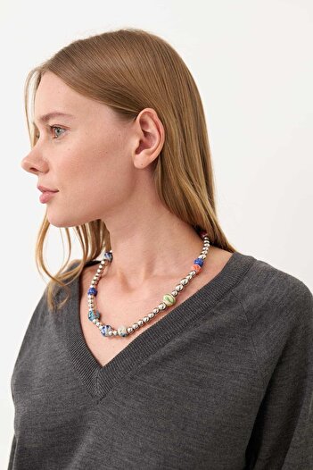 Roman Multi Boncuk Kolye Standart Renk K2489602_089