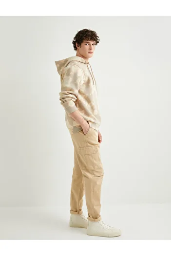 Koton Cargo Pocket Trousers with Lace Waist Cotton