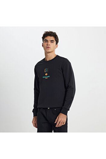 Lee Regular Fit Regular Cut Crew Neck Black Sweatshirt