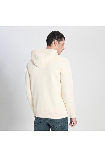 Lee Regular Fit Normal Kesim Kapüşonlu Ekru Sweatshirt