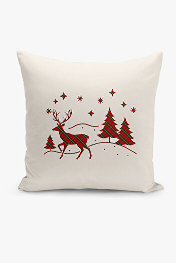 Filamente New Year Christmas Pattern Double Sided Digital Printed Throw Pillow Cover