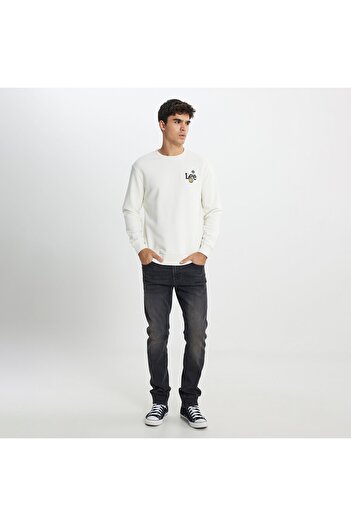 Lee Erkek Bej Yuvarlak Yaka Sweatshirt