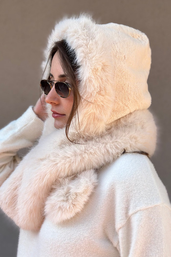 novon Ultra Premium Faux Fur - Soft Touch, Neck Collar and Balaklava Detailed Beret