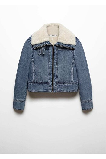 MANGO Woman Kürklü denim ceket