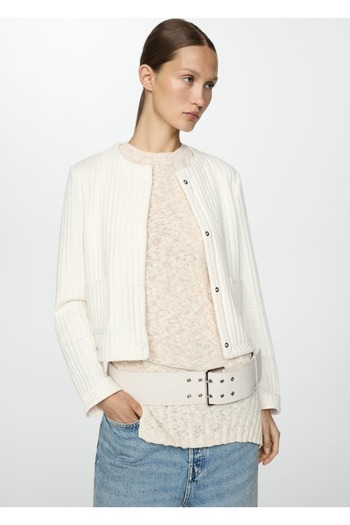 MANGO Woman Textured Pocket Jacket