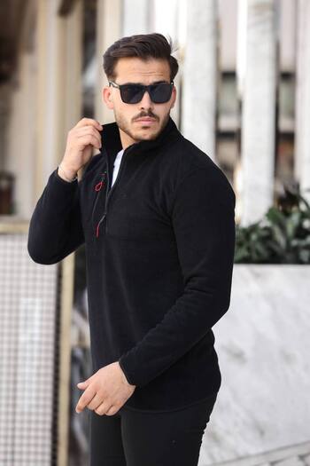 ROBERTO BORNOVA Φούτερ με μισό φερμουάρ Polar