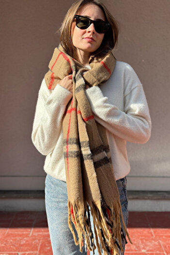 novon London Exclusive Design Cashmere Textured Thick Fringed Premium Scarf
