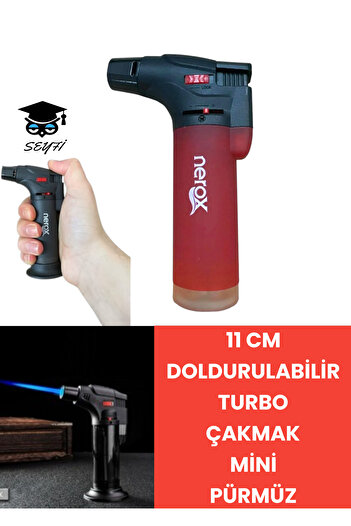 SEYFİKİRTASİYE 11 cm Fillable Turbo Lighter Mini Purple