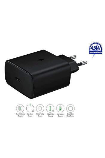 HANPORIUM Samsung Galaxy A34 5G Uyumlu 45W Type-C Super Hızlı Şarj Cihazı Adaptör - İthalatçı Garantili