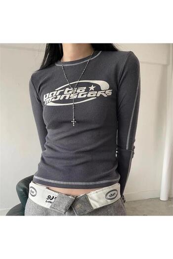 Karakedi Smoked Partie Monsters Long Sleeve Crop