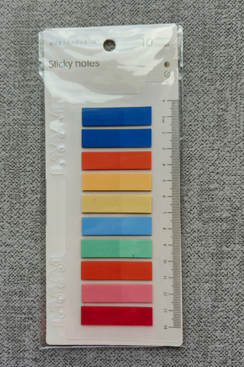 Mona Craftist Soft Pastel Colored 200 Sheets Post-It Note Paper - Index Sticker with Ruler