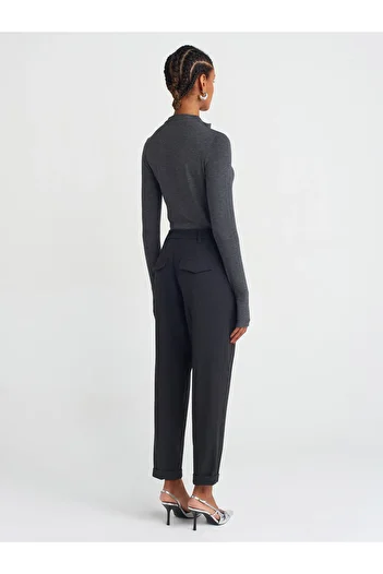 Dilvin 71581 Curved Leg Straight Fit Pantalon-Anthracite