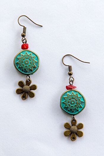 Lila Rosa Ethnic Authentic Turquoise Earrings