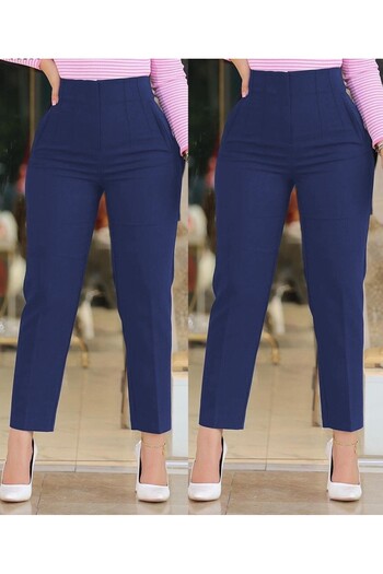 merysare Women's Crepe Fabric Ankle Length Pocket Detail Full Fit Trousers (Colored)