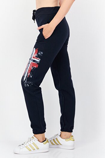 Geographical Norway Women Regular Fit Graphic Jogger Pant, Navy