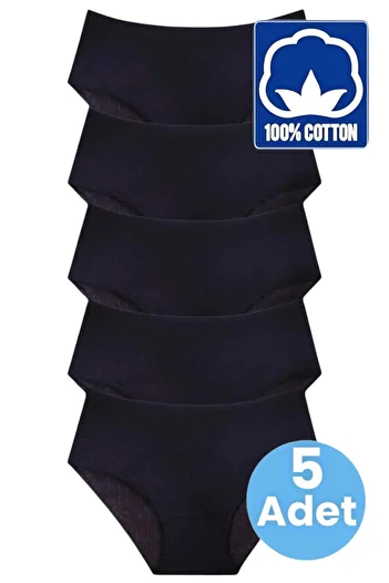 Tezzgelsin Women's High Waist 100% Cotton 5-Piece Ribbed Bato Panties Women's 5-Piece Panties